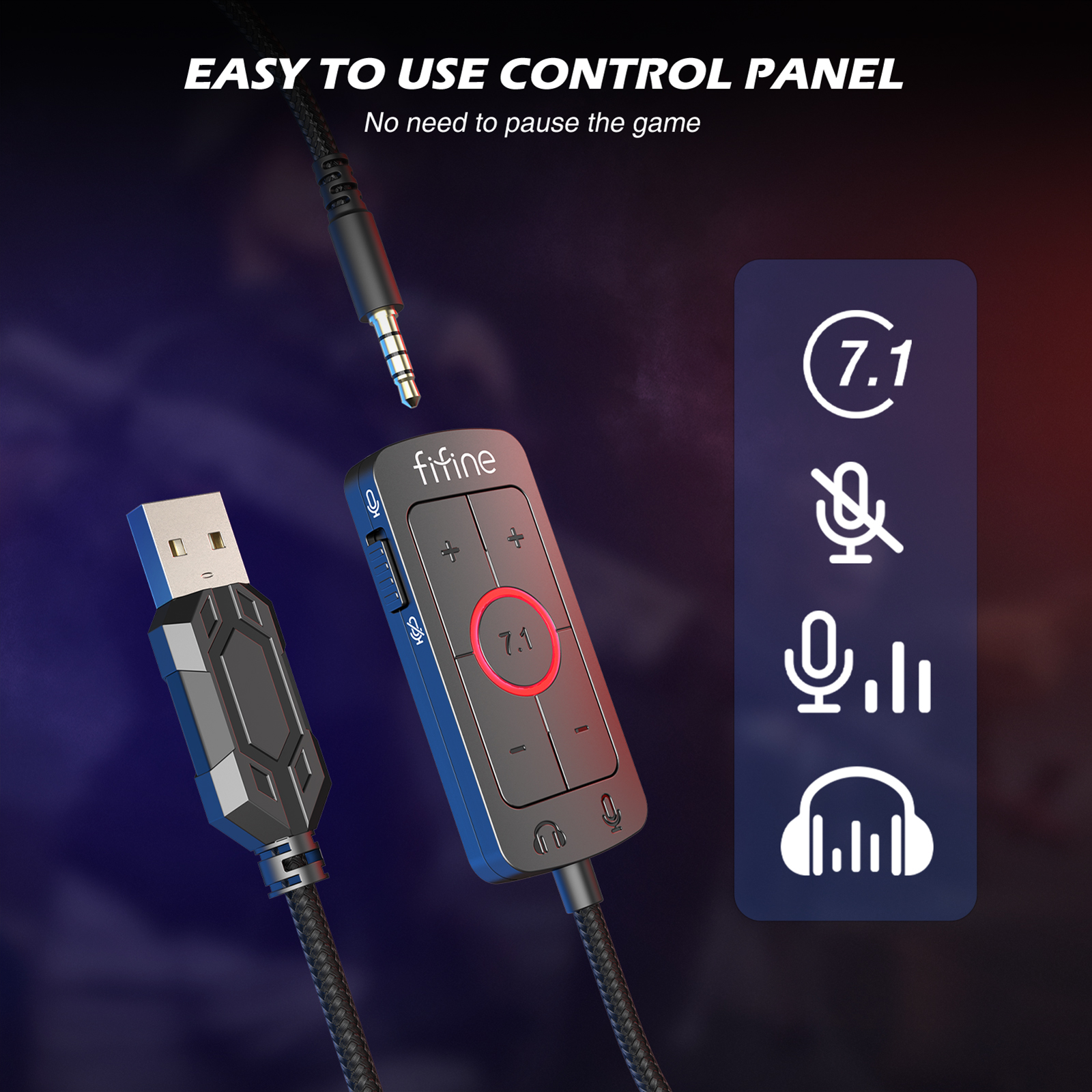 Fifine AmpliGame H9 3.5mm Headset w/ USB Box - Backseat Gaming
